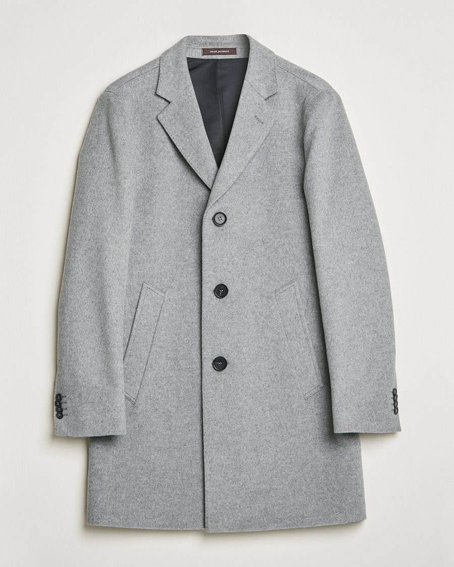Herren | Jacken | Oscar Jacobson | Storvik Wool/Cashmere Coat Light Grey