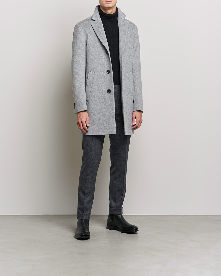 Herren | Jacken | Oscar Jacobson | Storvik Wool/Cashmere Coat Light Grey