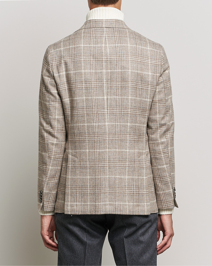 Herren | Sakkos | Oscar Jacobson | Ferry Soft Checked Wool Blazer Beige
