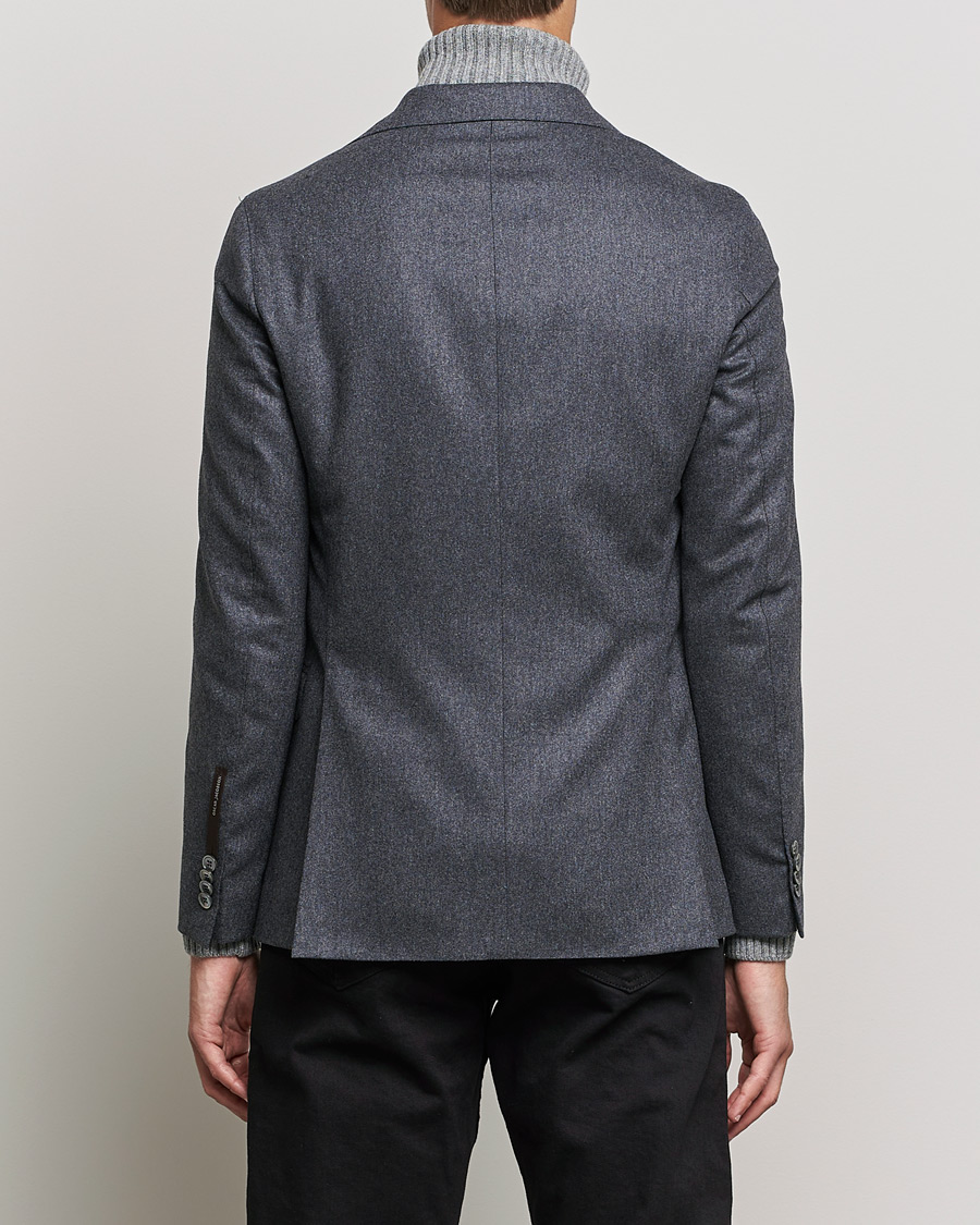 Herren | Sakkos | Oscar Jacobson | Ego Wool Flannel Blazer Grey Melange