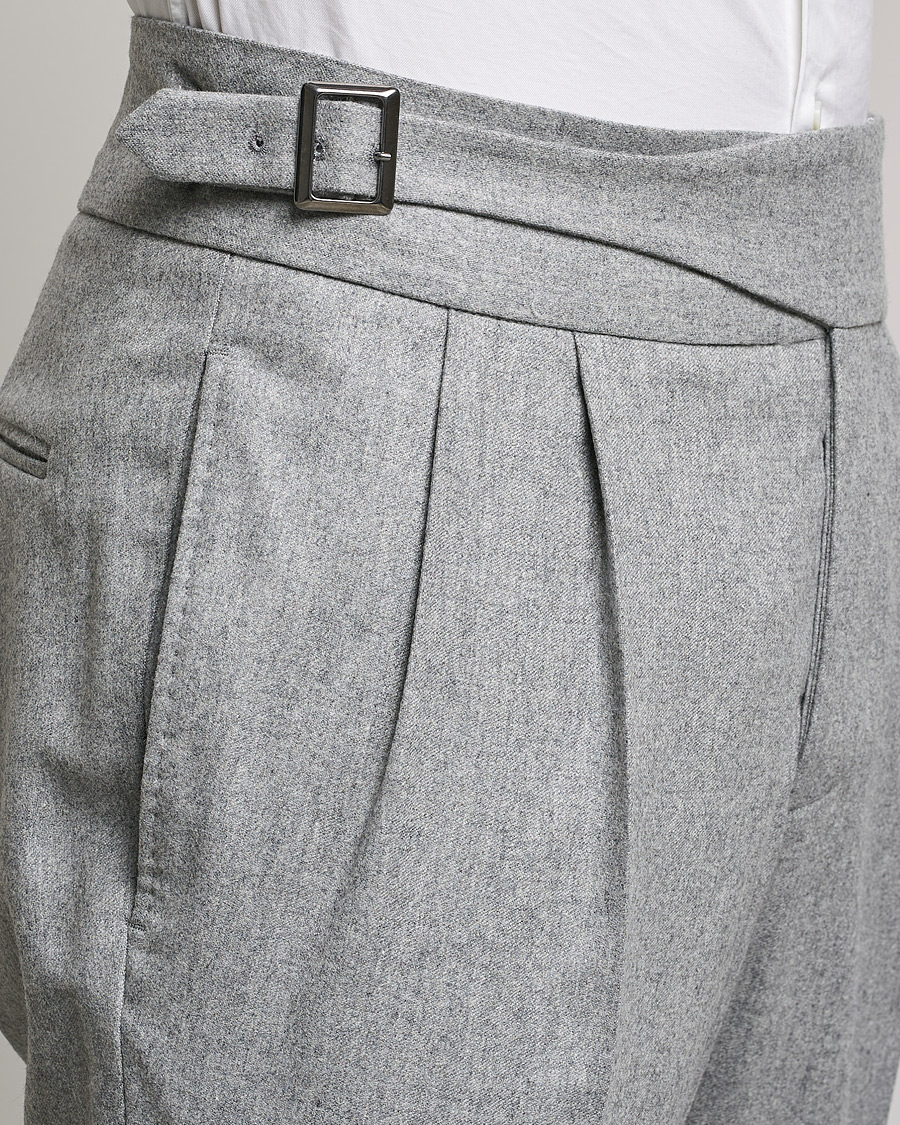 Herren | Hosen | Oscar Jacobson | Gurkha Flannel Trousers Light Grey