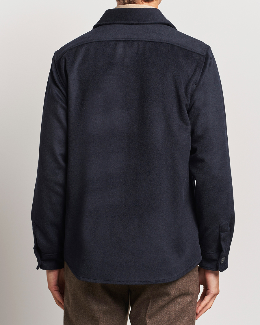 Herren | Hemden | Oscar Jacobson | Maverick Wool/Cashmere Shirt Jacket Navy