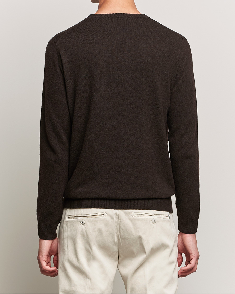 Herren | Pullover | Oscar Jacobson | Valter Wool/Cashmere Round Neck Brown