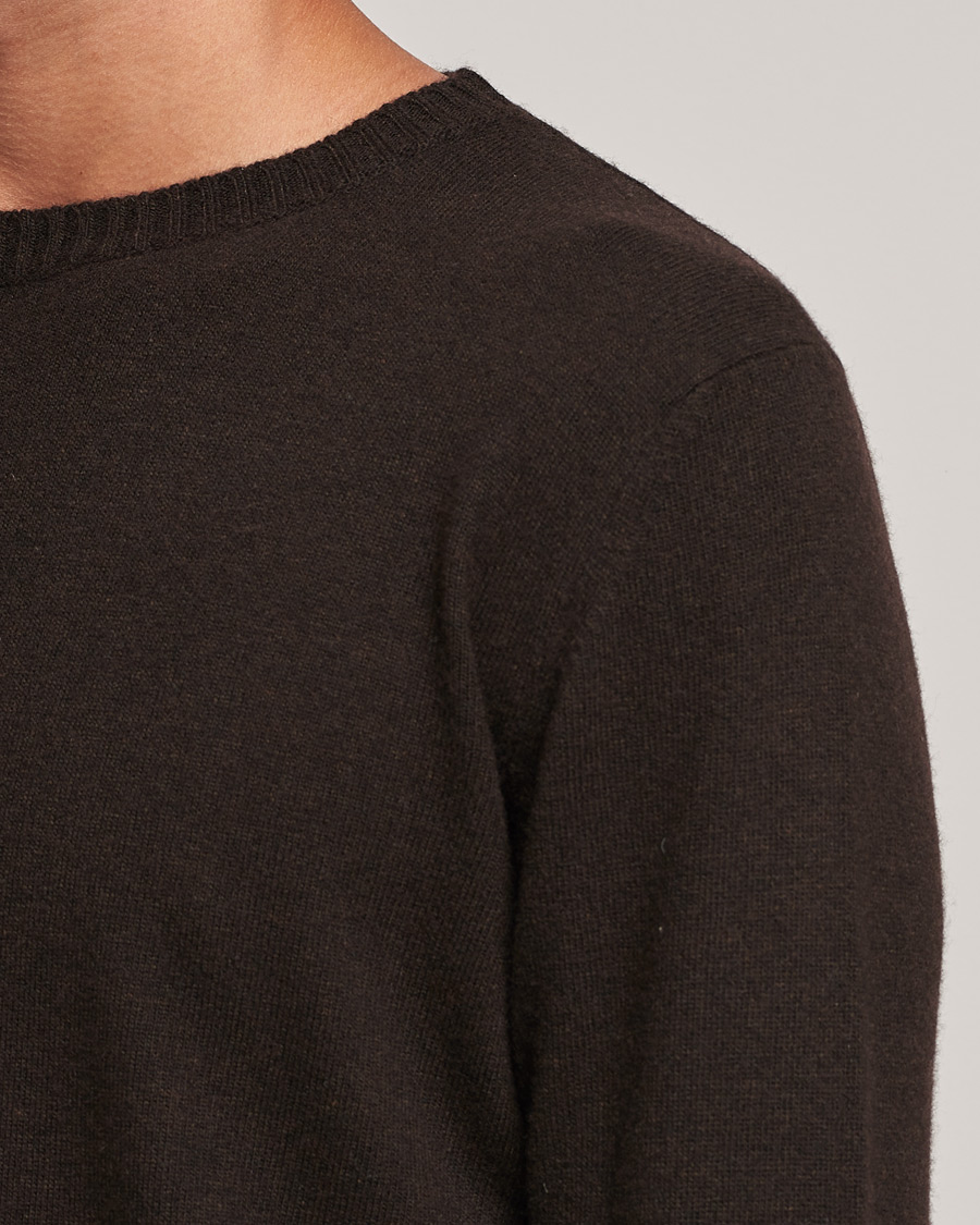 Herren | Pullover | Oscar Jacobson | Valter Wool/Cashmere Round Neck Brown