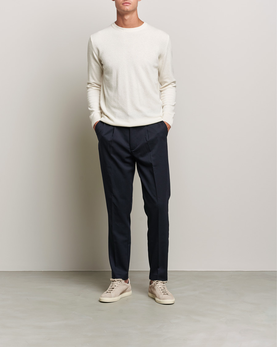 Herren | Pullover | Oscar Jacobson | Valter Wool/Cashmere Round Neck Creme