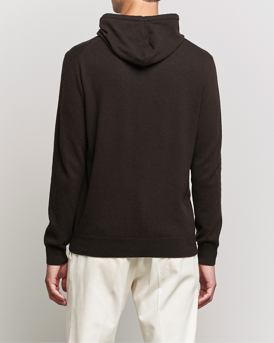 Herren | Pullover | Oscar Jacobson | Pascal Wool/Cashmere Hoodie Brown