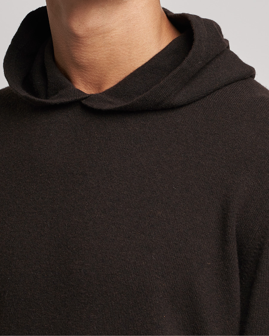 Herren | Pullover | Oscar Jacobson | Pascal Wool/Cashmere Hoodie Brown