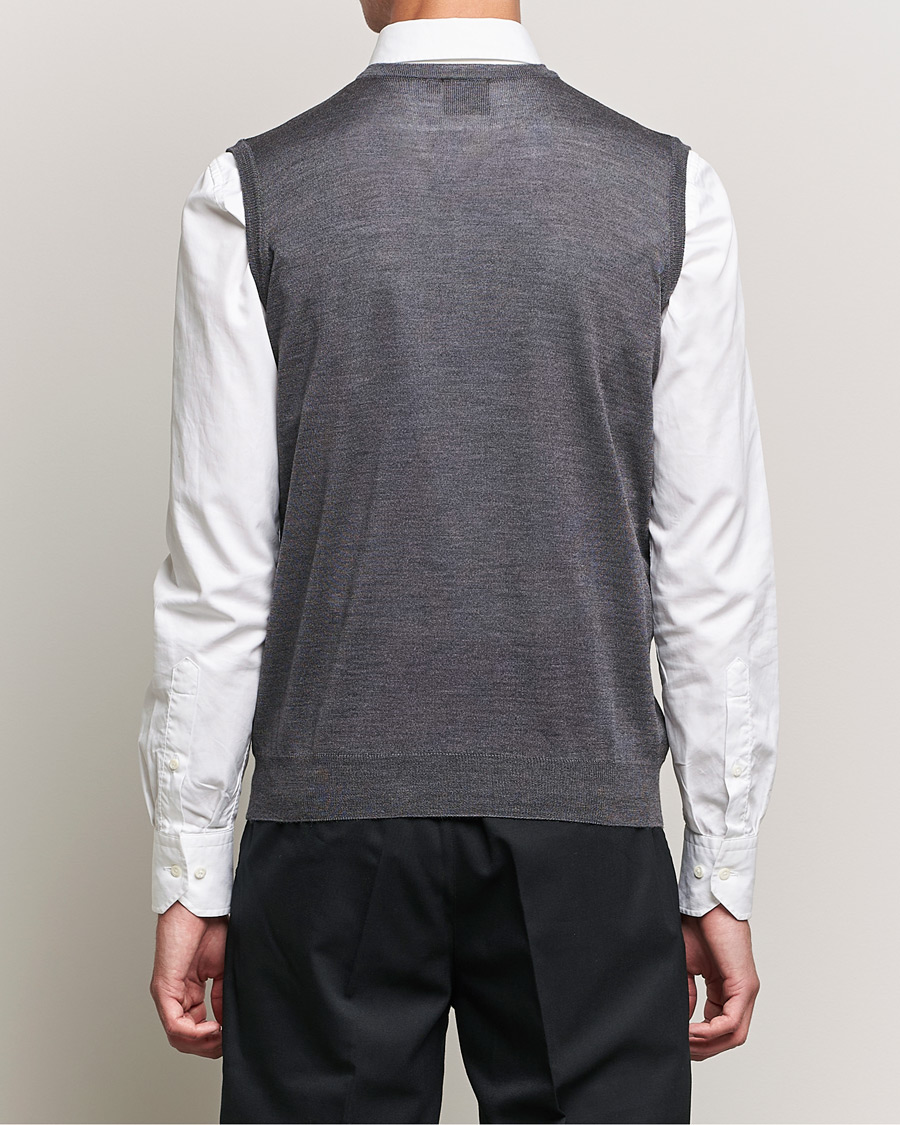 Herren | Pullover | Oscar Jacobson | Roger Extrafine Merino Vest Grey