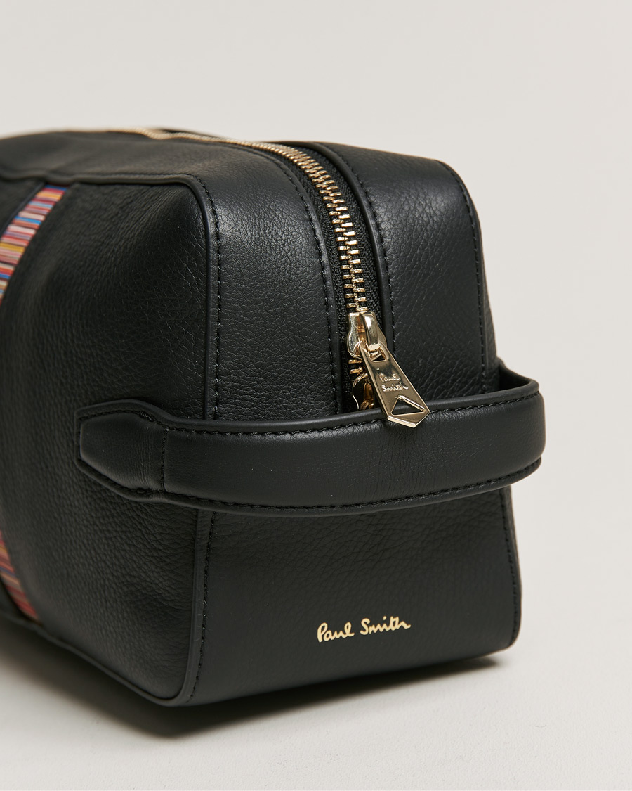 Herren | Paul Smith Leather Stripe Washbag Black | Paul Smith | Leather Stripe Washbag Black