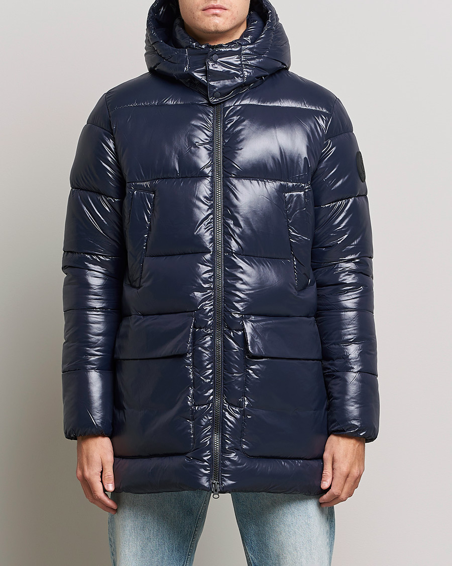Herren | Save The Duck | Save The Duck | Christian Long Padded Puffer Jacket Blue Black