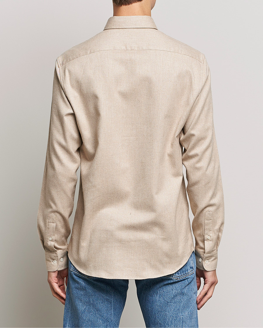 Herren | Hemden | Sunspel | Brushed Cotton Flannel Shirt Oatmeal Melange