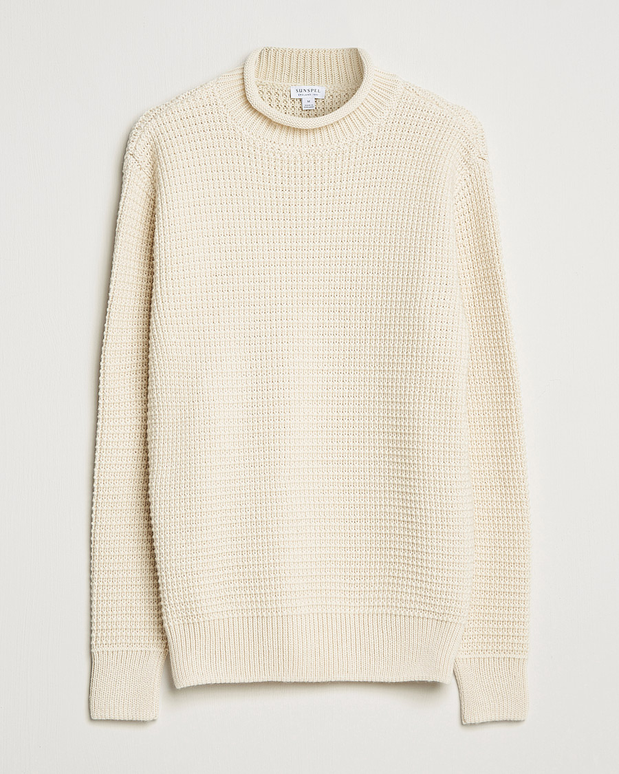 Herren | Pullover | Sunspel | Fisherman Jumper Ecru