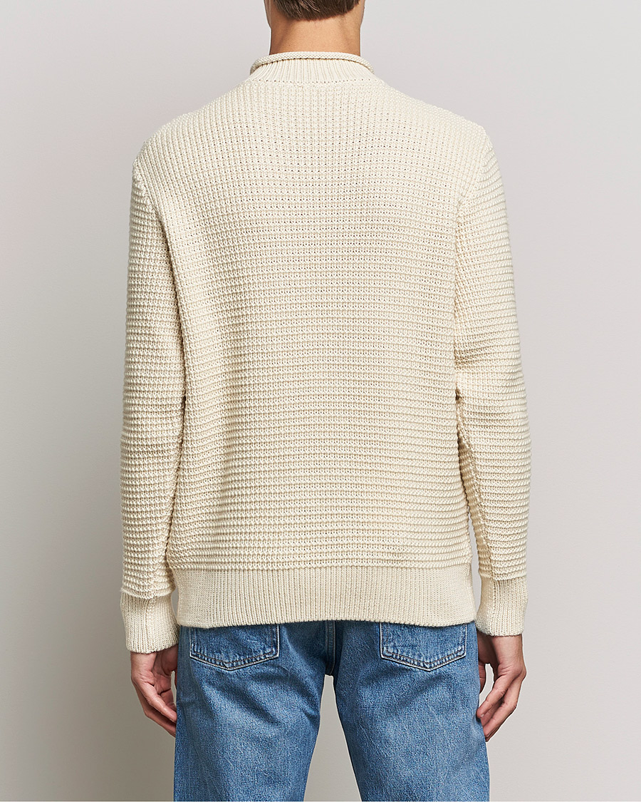 Herren | Pullover | Sunspel | Fisherman Jumper Ecru