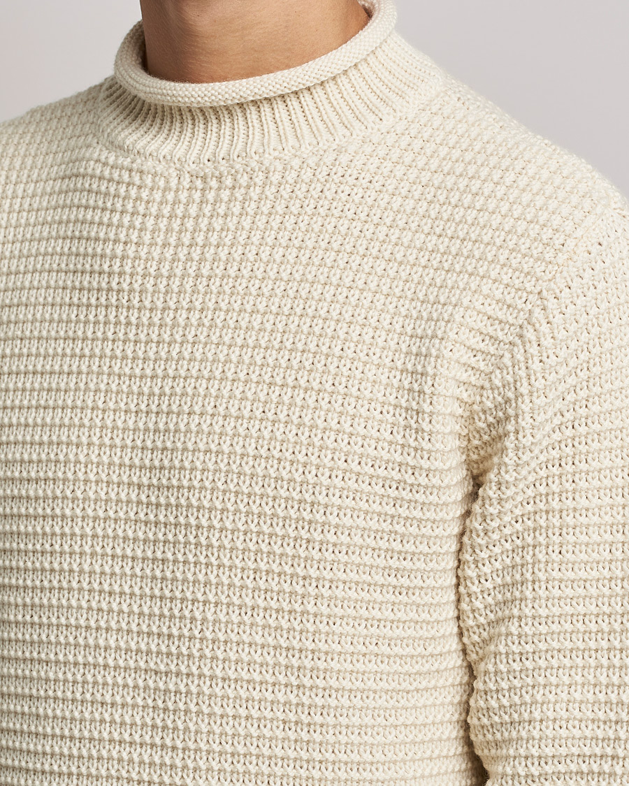 Herren | Pullover | Sunspel | Fisherman Jumper Ecru