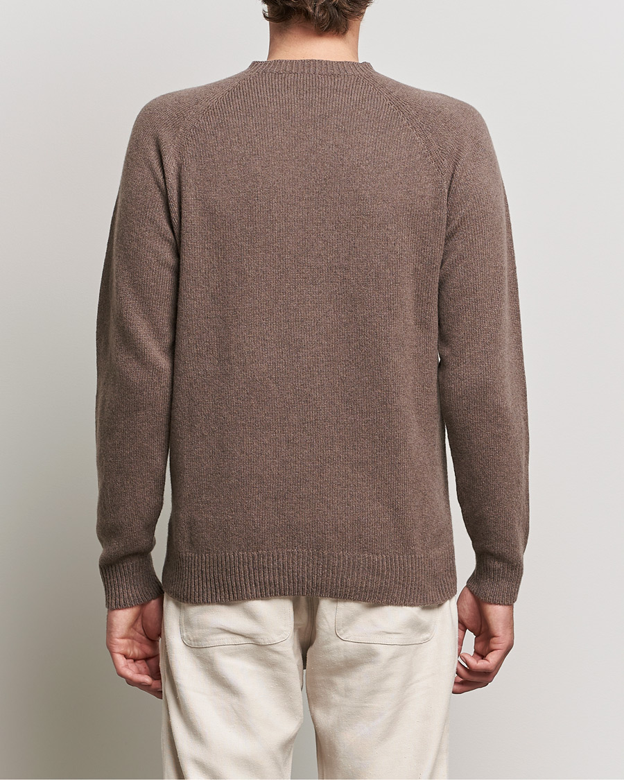 Herren | Pullover | Sunspel | Lambswool Crew Neck Sweater Umber Brown
