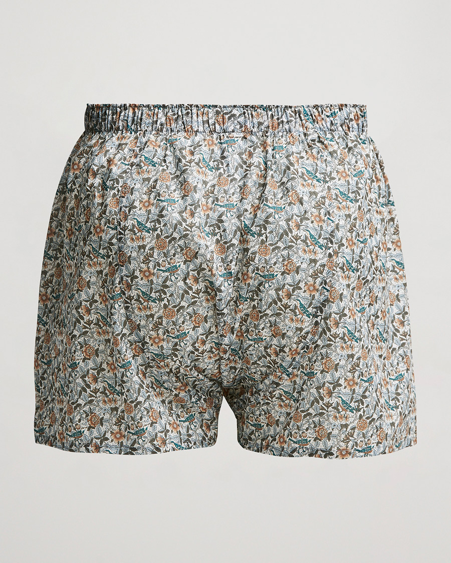 Herren | Unterhosen | Sunspel | Liberty Printed Cotton Boxer Shorts White