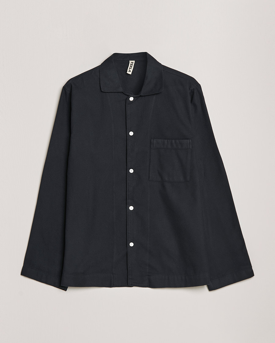 Herren | Schlafanzüge & Bademäntel | Tekla | Flannel Pyjama Shirt Lucid Black