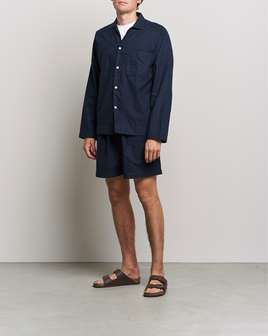 Herren | Schlafanzüge & Bademäntel | Tekla | Flannel Pyjama Shorts Midnight Blue