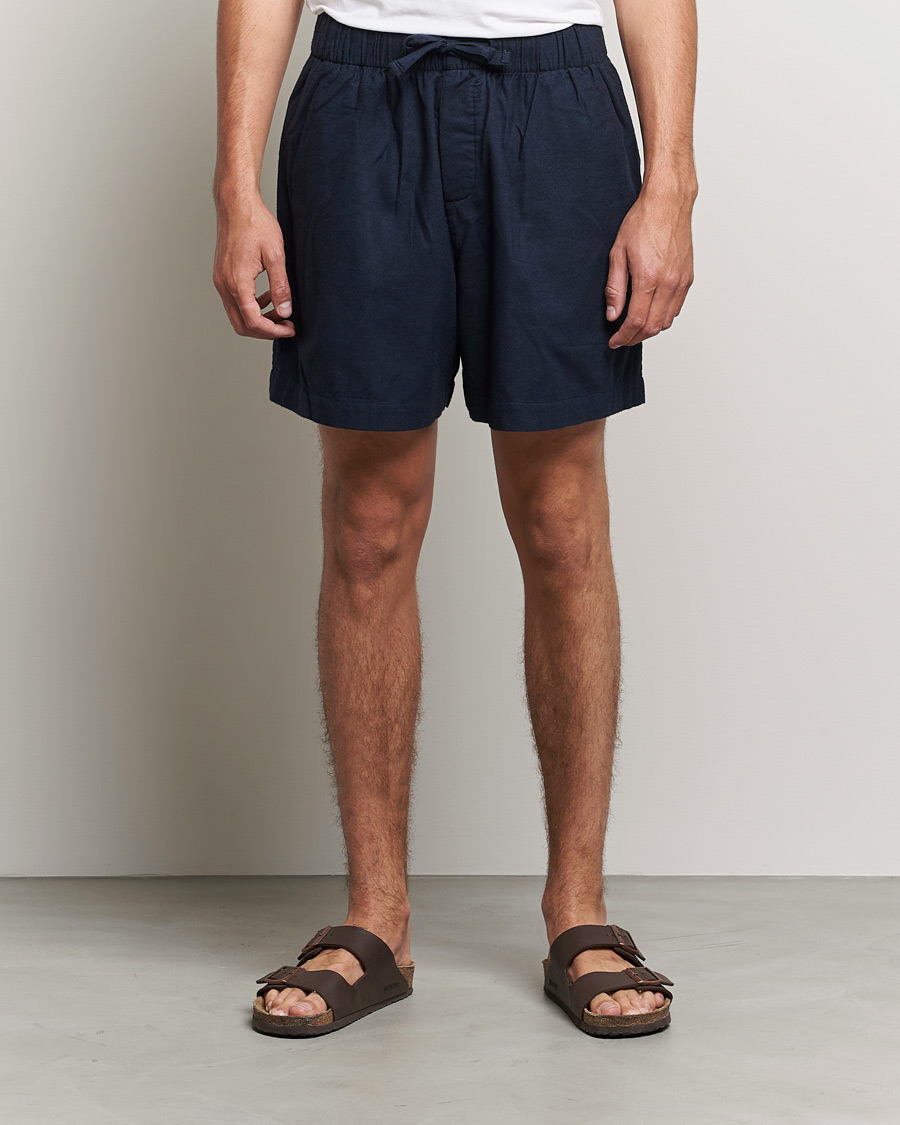 Men | Pyjamas | Tekla | Flannel Pyjama Shorts Midnight Blue