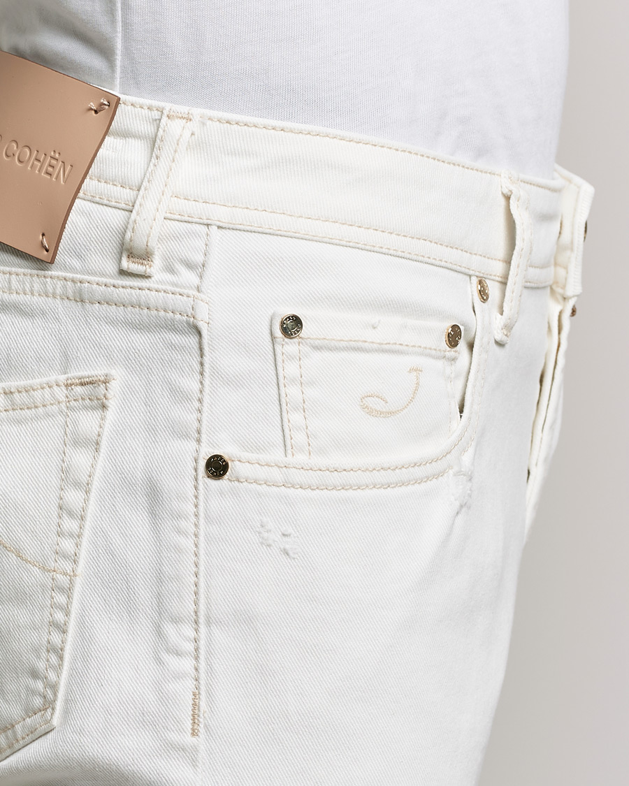 Herren | Jeans | Jacob Cohën | Nick Bio Cotton Slim Fit Jeans Off White
