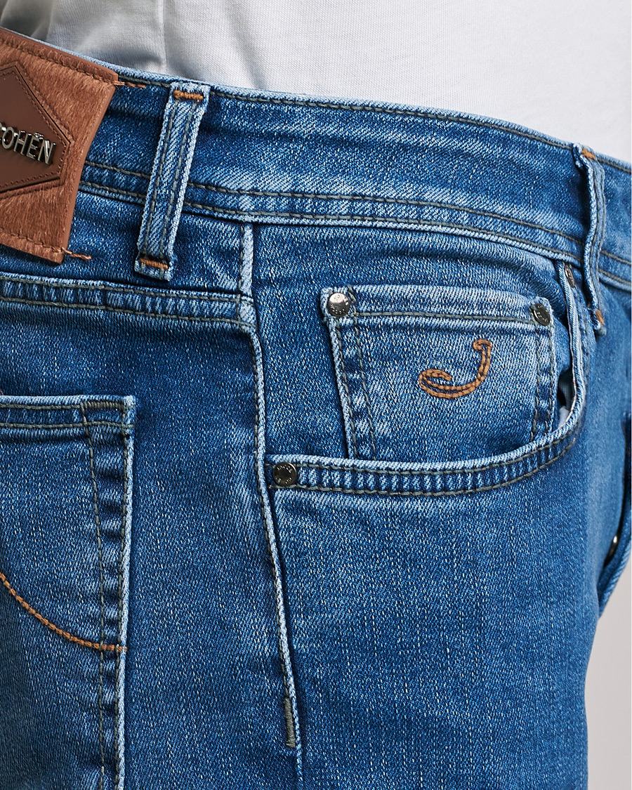 Herren | Jeans | Jacob Cohën | Nick Slim Fit Stretch Jeans Light Blue