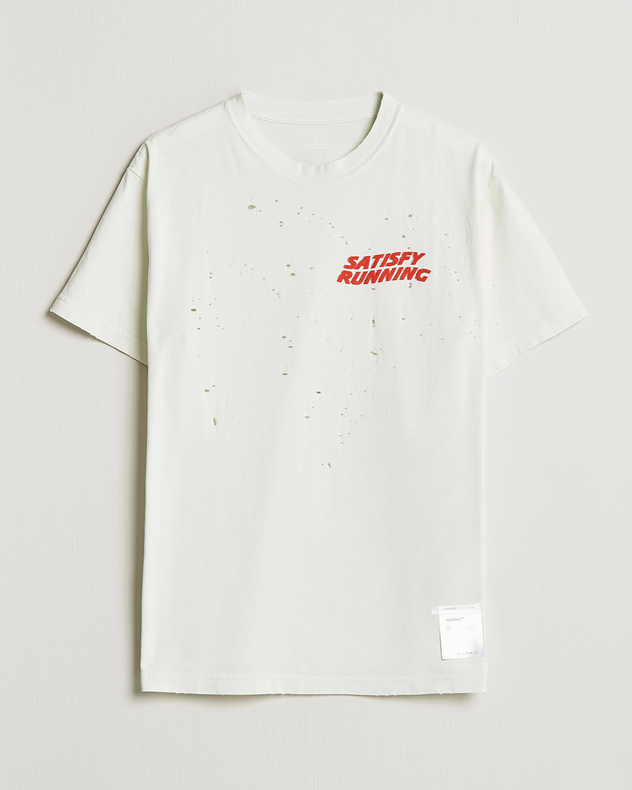 Herren | T-Shirts | Satisfy | MothTech Distressed T-Shirt Off White