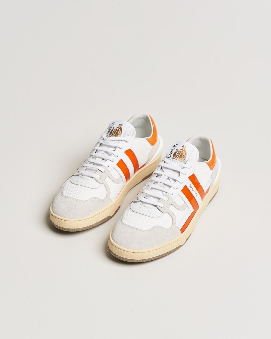 Herren | Lanvin | Lanvin | Clay Low Top Sneakers White/Orange