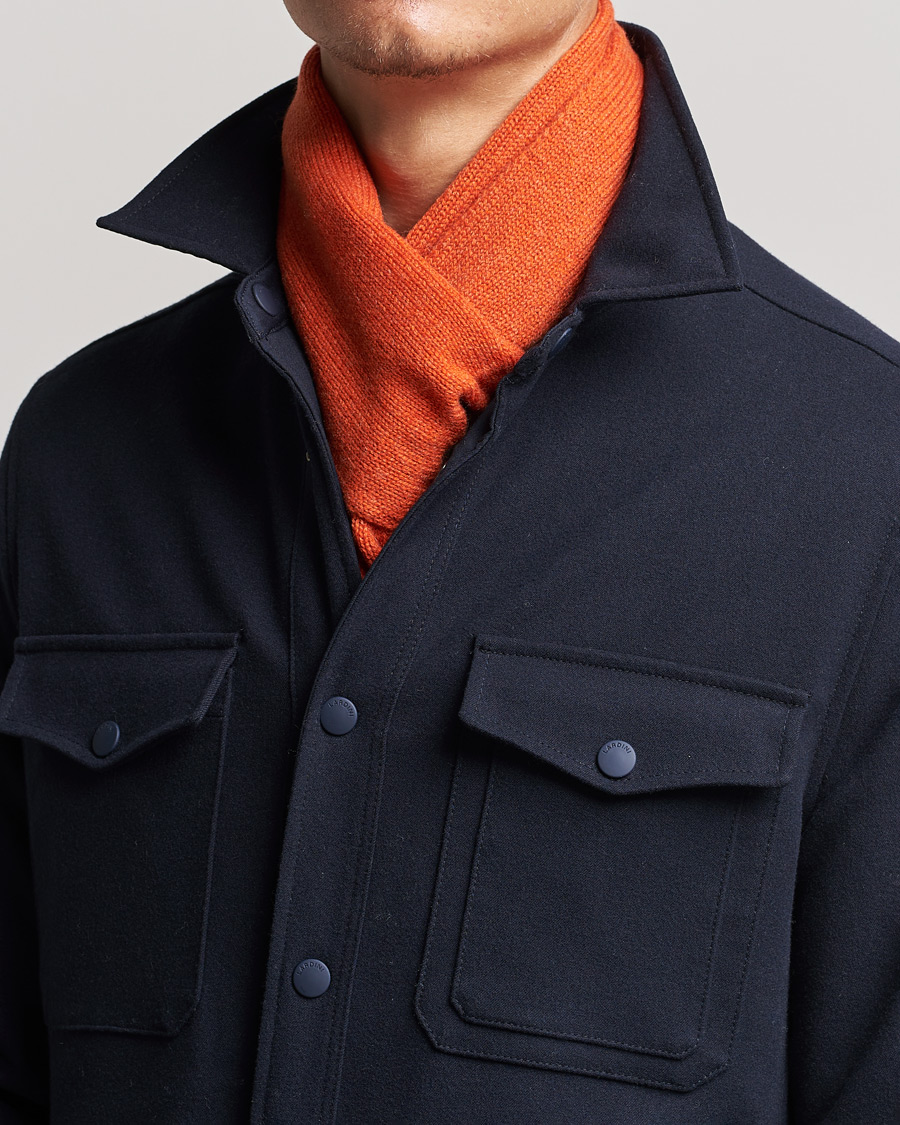 Herren | Piacenza Cashmere Short Loop Cashmere Scarf Orange | Piacenza Cashmere | Short Loop Cashmere Scarf Orange