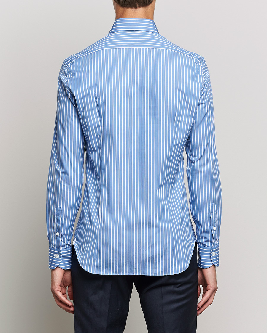 Herren | Hemden | Mazzarelli | Soft Button Down Stripe Shirt Blue/White