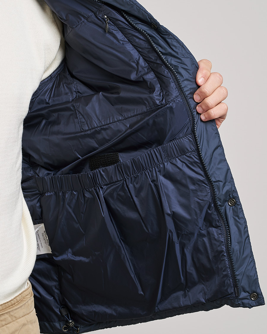 Herren | Jacken | Woolrich | Microfiber Sierra Padded Jacket Melton Blue