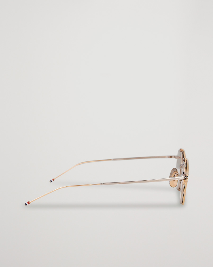 Herren | Thom Browne TB-S812 Flip-Up Sunglasses White Gold/Silver | Thom Browne | TB-S812 Flip-Up Sunglasses White Gold/Silver