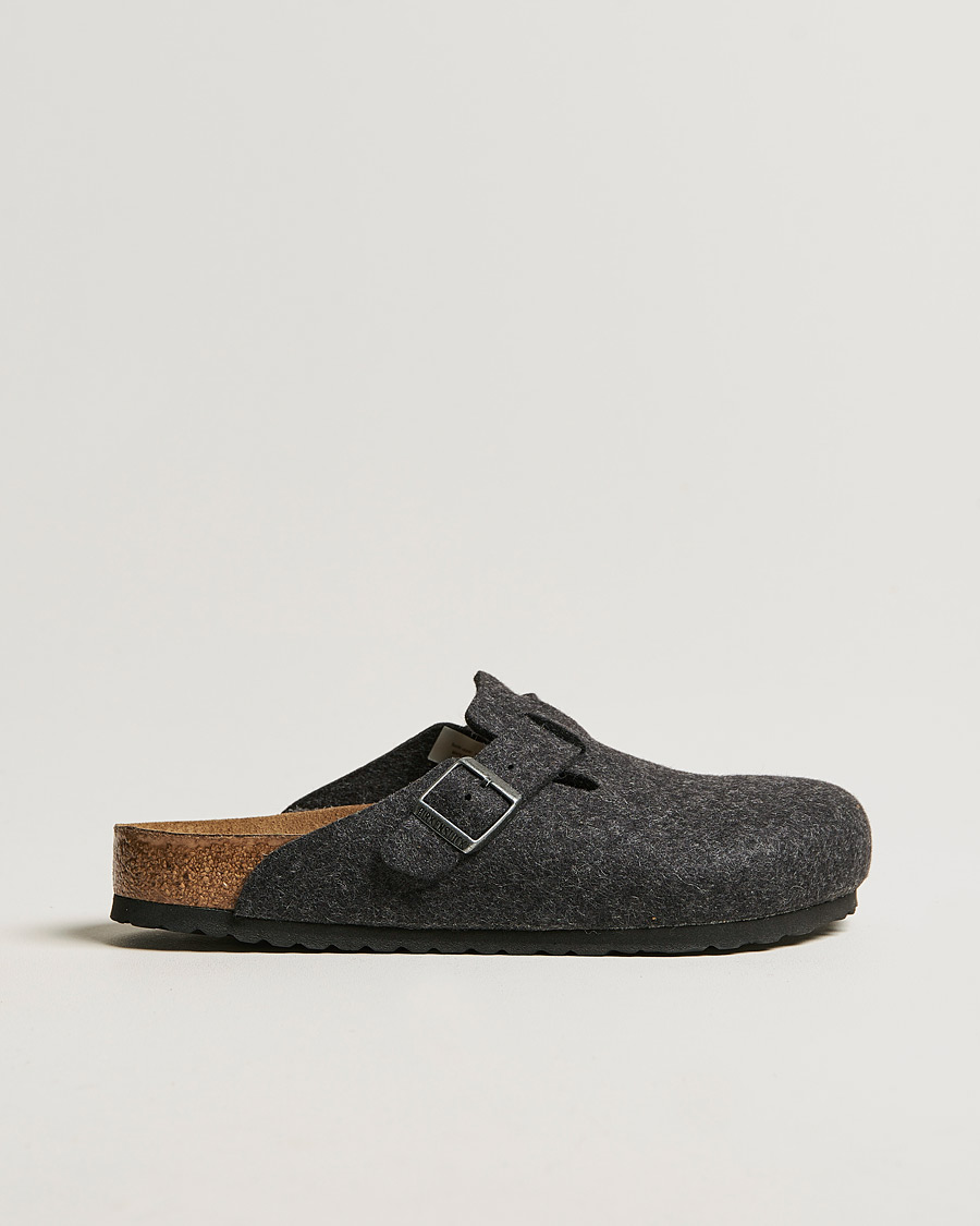 Herren | BIRKENSTOCK Boston Classic Footbed Wool Felt Antracite | BIRKENSTOCK | Boston Classic Footbed Wool Felt Antracite