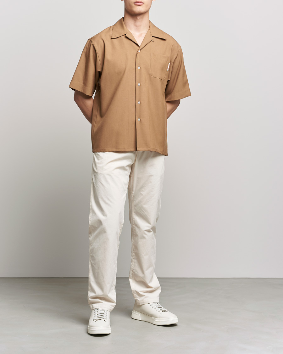 Herren | Kurzarmhemden | Marni | Tropical Wool Bowling Shirt Beige