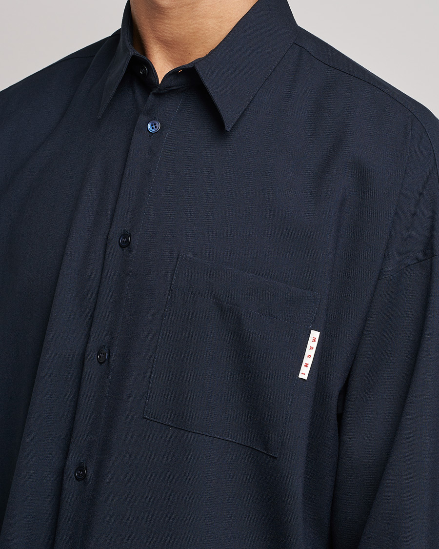 Herren | Hemden | Marni | Tropical Wool Oversize Shirt Blublack