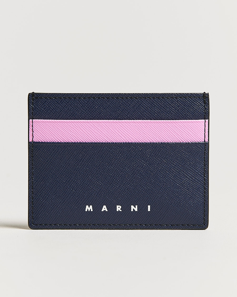 Marni Saffiano Leather Card Holder Navy bei Care of Carl