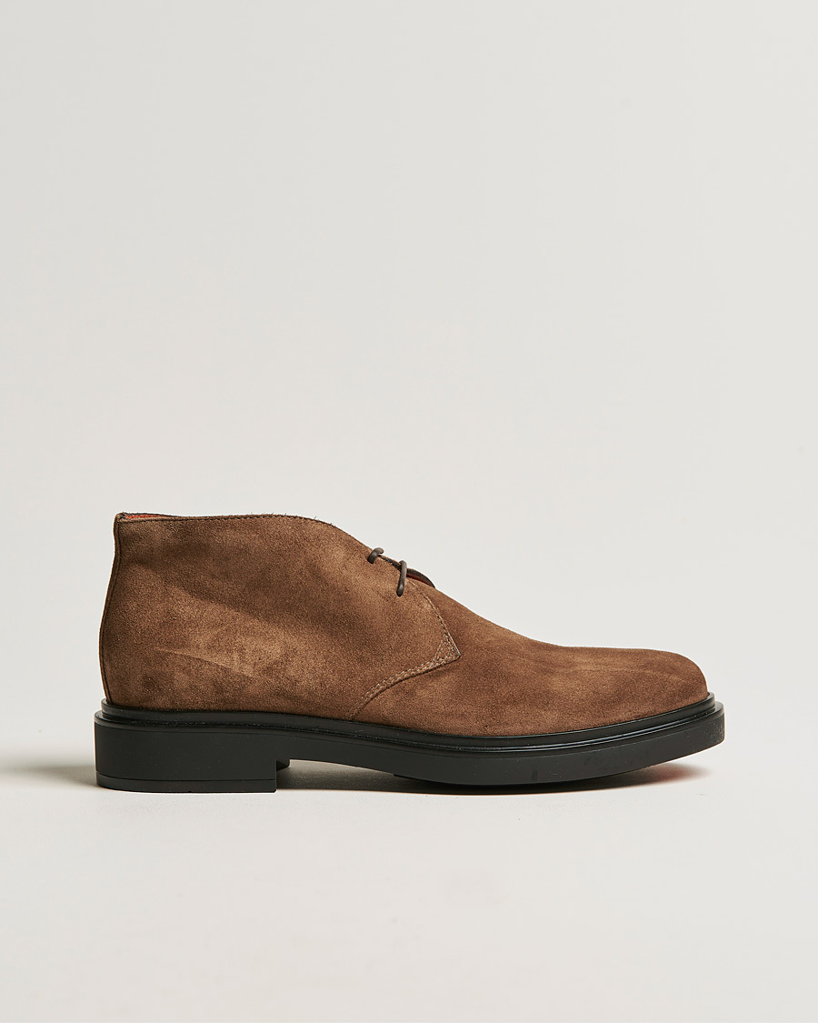 Herren | Santoni Wembley Desert Boot Brown Suede | Santoni | Wembley Desert Boot Brown Suede