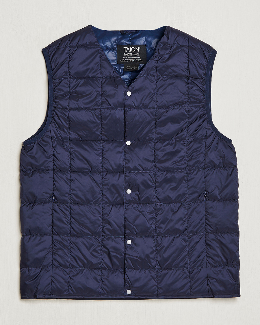 Herren | Jacken | TAION | V-Neck Lightweight Down Vest Navy