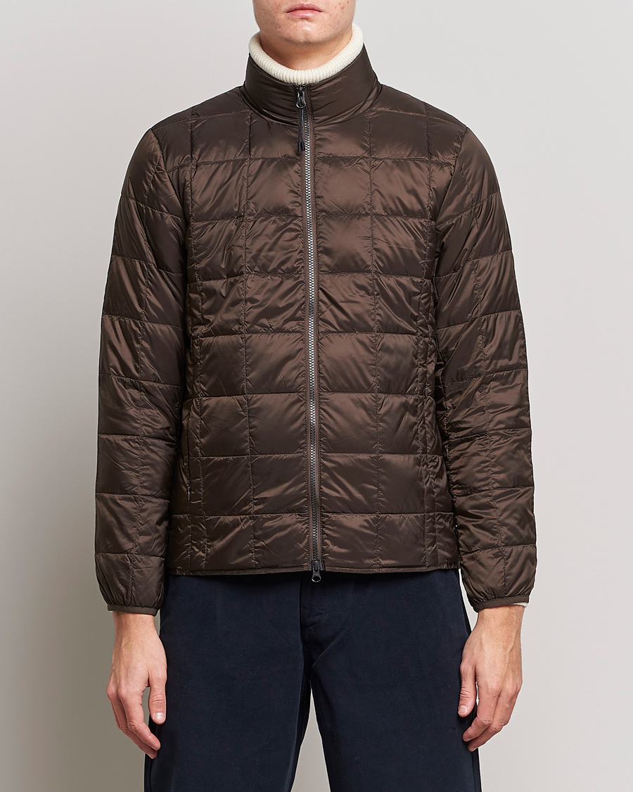 Herren | Jacken | TAION | High Neck Full Zip Lightweight Down Jacket Dark Choco