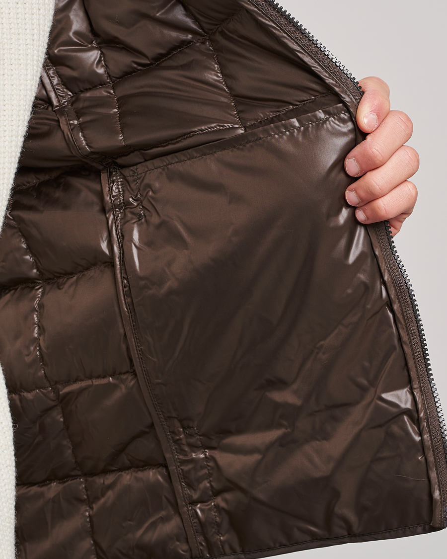 Herren | Jacken | TAION | High Neck Full Zip Lightweight Down Jacket Dark Choco