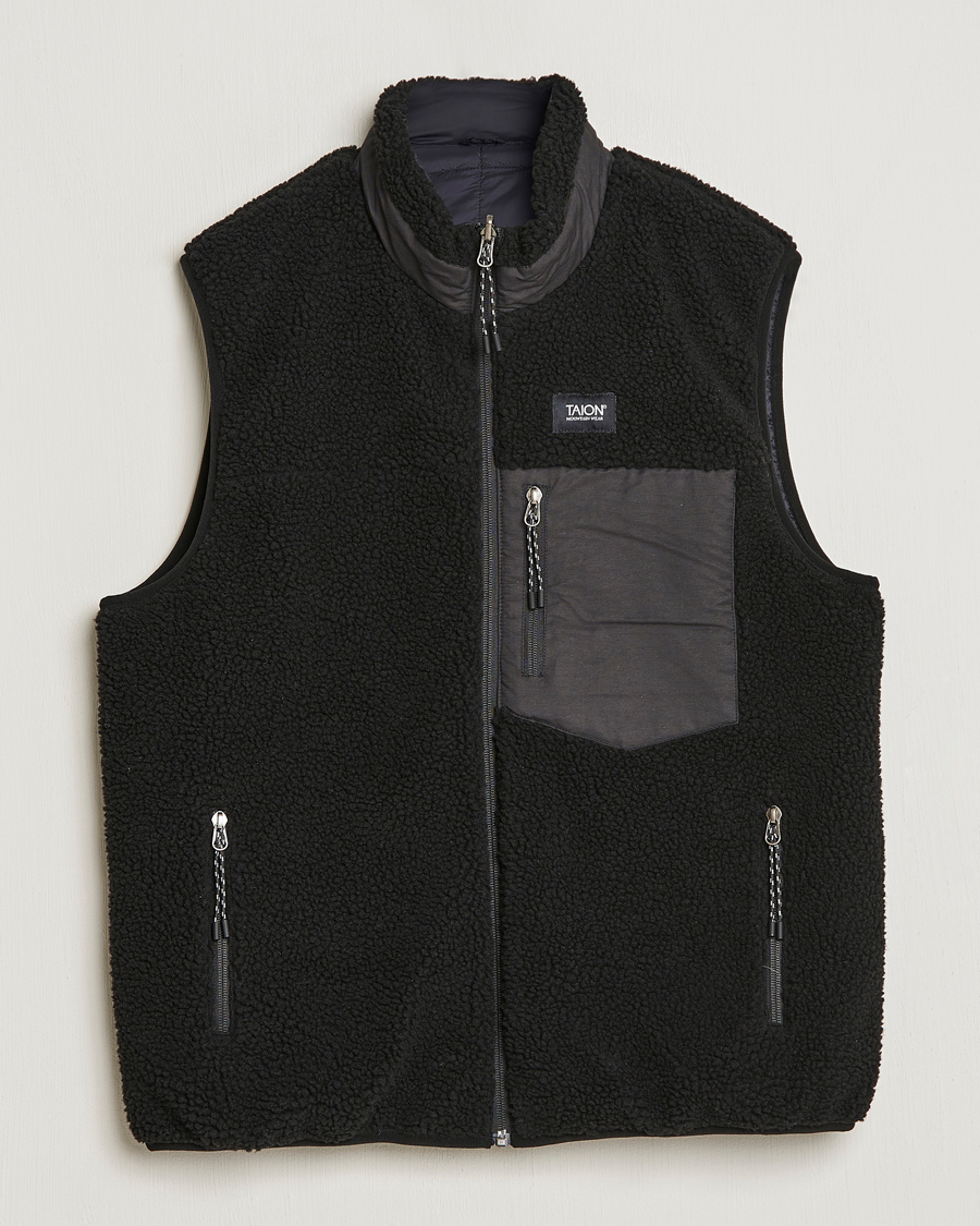Herren | Westen | TAION | Reversible Fleece Vest Black/Black