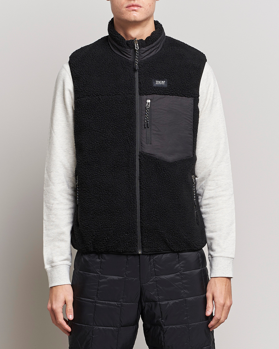 Herren | Jacken | TAION | Reversible Fleece Vest Black/Black