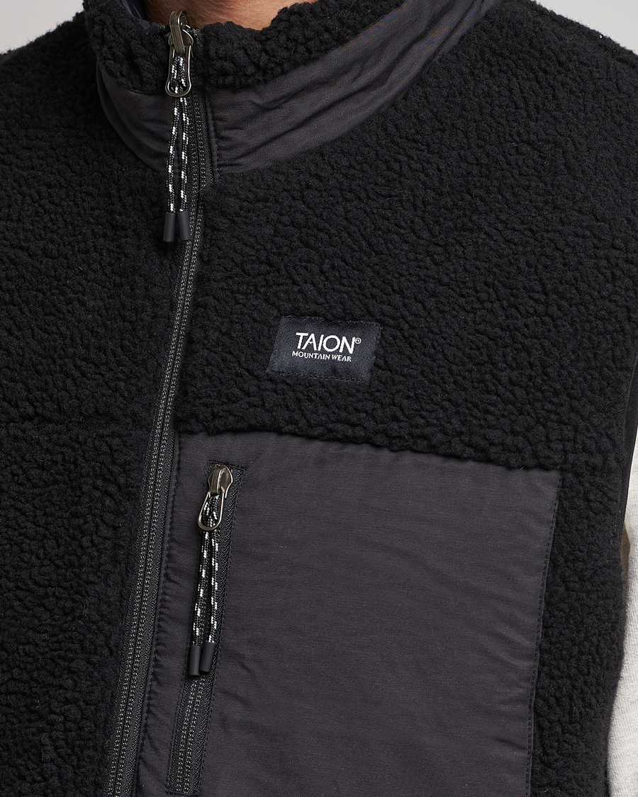 Herren | Jacken | TAION | Reversible Fleece Vest Black/Black