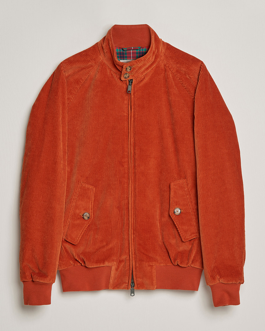 Herren | Jacken | Baracuta | G9 Padded Corduroy Harrington Jacket Dark Orange