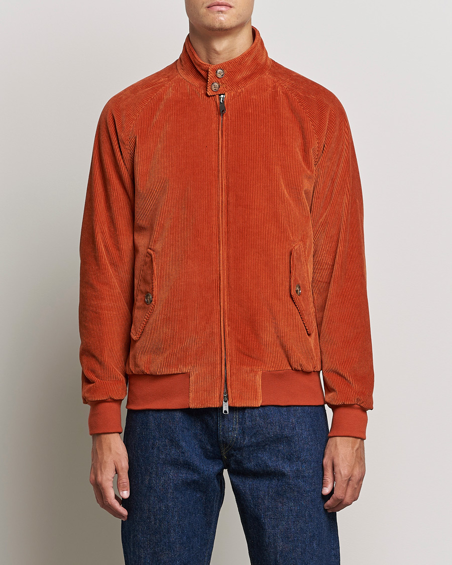 Herren | Jacken | Baracuta | G9 Padded Corduroy Harrington Jacket Dark Orange