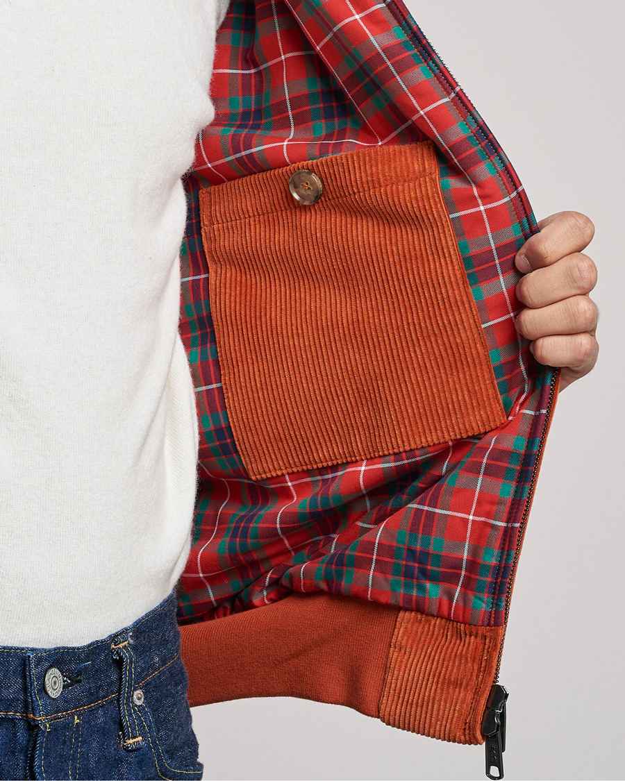 Herren | Jacken | Baracuta | G9 Padded Corduroy Harrington Jacket Dark Orange