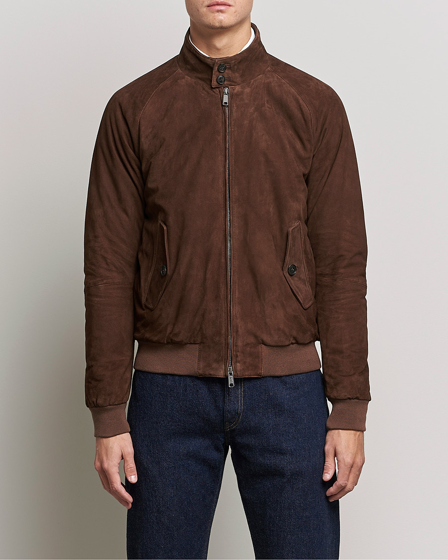 Herren | Jacken | Baracuta | G9 Winter Suede Harrington Jacket Chocolate