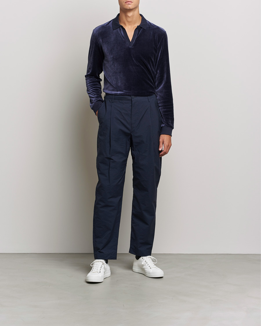 Herren | Pullover | Orlebar Brown | Bouvet Cotton/Modal Polo Night Iris
