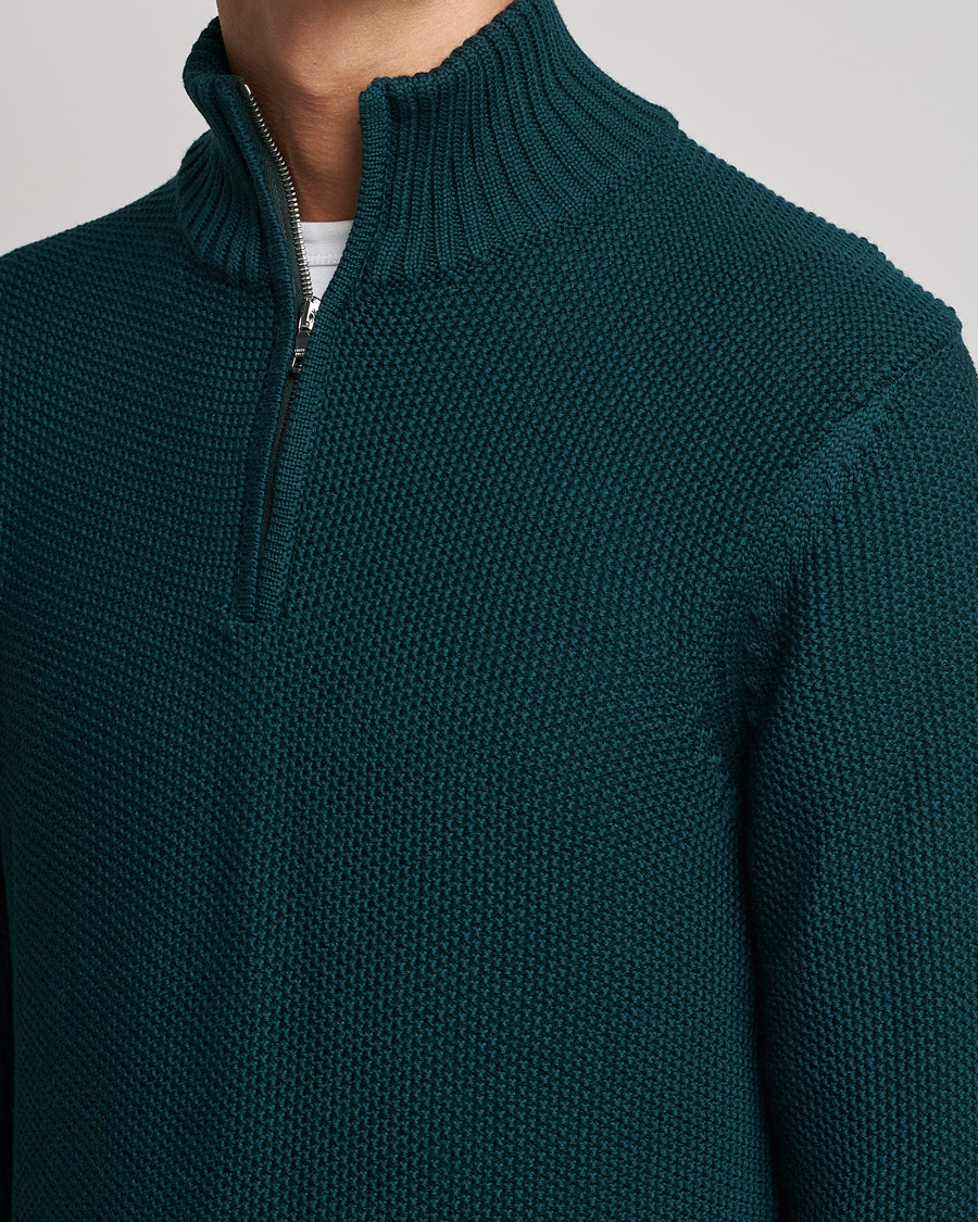 Herren | Pullover | Orlebar Brown | Lennard Merino Waffle Half Zip Bristlecone Pine