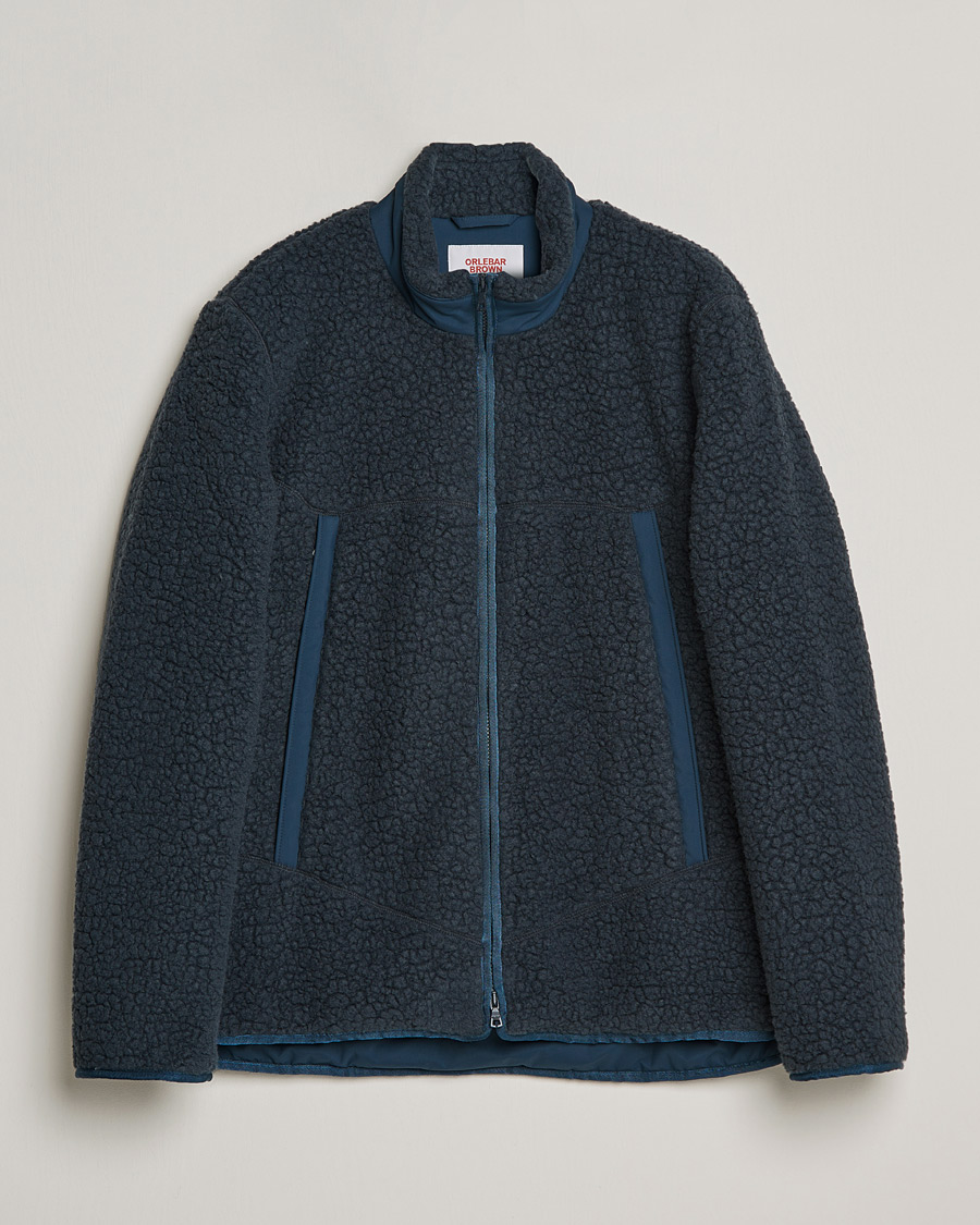 Herren | Pullover | Orlebar Brown | Auster Sherpa Fleece Dark Nocturnal Navy