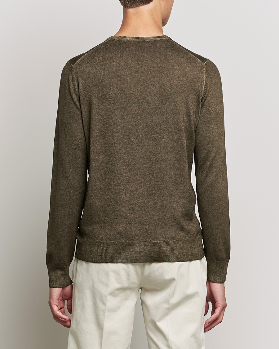 Herren | Pullover | Gran Sasso | Vintage Merino Fashion Fit Crew Neck Pullover Green